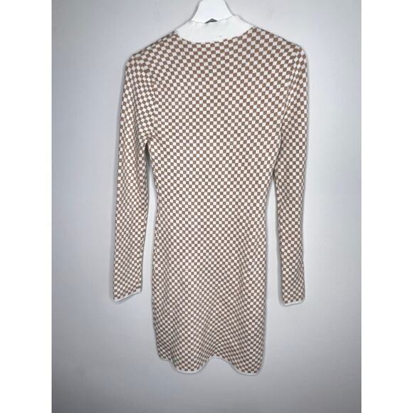 Abercrombie & Fitch Jacquard Long Sleeve Mock Neck Sweater Mini Dress Women's S - Picture 10 of 11